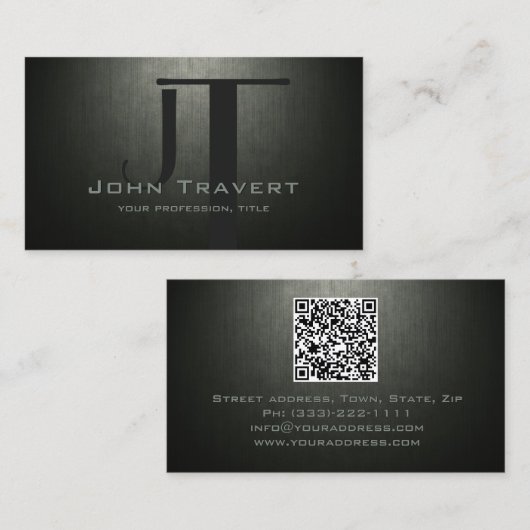 Einfach Schlichter Monogram Realtor Visitenkarte (Vorne/Hinten)