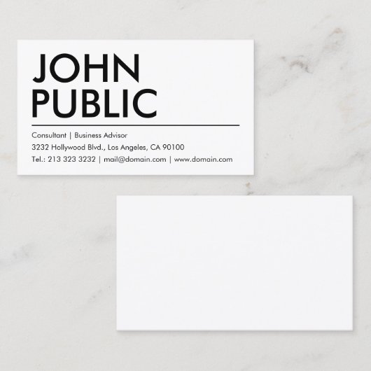 Einfach Schlichter Name Visitenkarte (Vorne/Hinten)