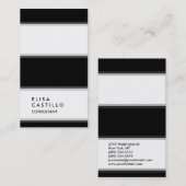 Einfach Schlichter, Schwarz-weiß gestreifter Trend Visitenkarte (Vorne/Hinten)