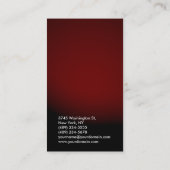 Einfach Schlichter, vertikaler Red Black Trendy Co Visitenkarte (Rückseite)