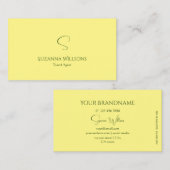 Einfach Schlichtes hellgelbes Gelb mit Monogram Cl Visitenkarte (Vorne/Hinten)