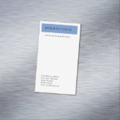 Einfach Schlichtes Minimalistisches Blau Magnetische Visitenkarte (Beispiel)