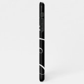 Einfach Schlichtes Schwarz-Weiß-Handschrift iPhone Hülle (Linke Seite)