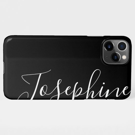 Einfach Schlichtes Schwarz-Weiß-Handschrift iPhone Hülle (Rückseite (Horizontal))