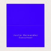 Einfach Schlichtes Ultramarine Blau Minimalistisch Visitenkarten (Außenseite Aufgefaltet)