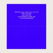 Einfach Schlichtes Ultramarine Blau Minimalistisch Visitenkarten (Innenseite Aufgefaltet)