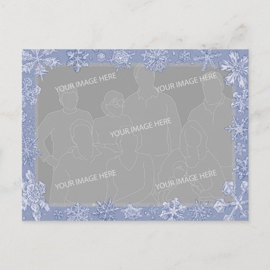 Einfach Schneeflocken Art Frame Personalisiertes F Postkarte (Vorderseite)