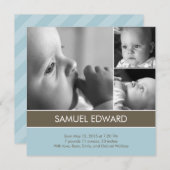 Einfach schön - 3 Fotos Geburtshinkundigung Ankündigung (Vorne/Hinten)