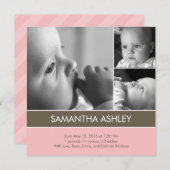 Einfach schön - 3 Fotos Geburtshinkundigung Ankündigung (Vorne/Hinten)