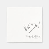 Einfach schön: Händeschrift "We Do" Hochzeit Serviette (Vorderseite)