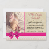 Einfach schöne Baby Girl Birth Ankündigung (Vorderseite)