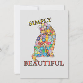 Einfach schöne farbenfrohe Blume Cat Liebe Feiertagskarte