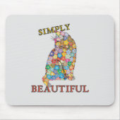 Einfach schöne farbenfrohe Blume Cat Liebe Mousepad (Vorne)