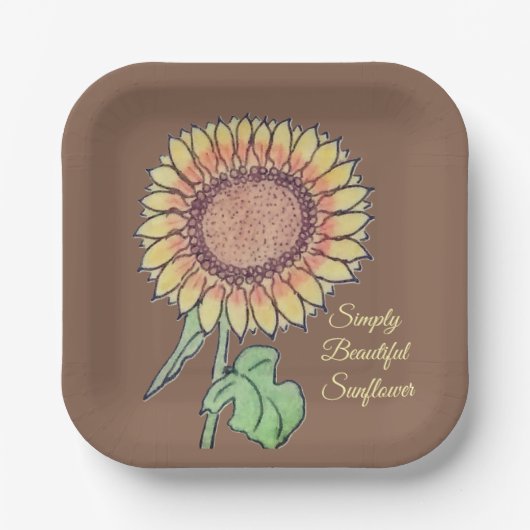 Einfach schöne Sonnenblume Pappteller (Vorderseite)