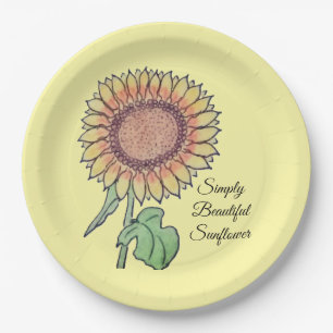 Einfach schöne Sonnenblume  Pappteller