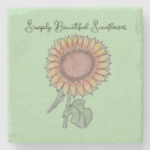 Einfach schöne Sonnenblume  Steinuntersetzer (Vorderseite)