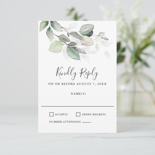 Einfach schöner Hochzeitstag RSVP (Stehend Vorderseite)