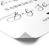 Einfach schönes Red White Floral Baby Duschzeichen Poster (Ecke)