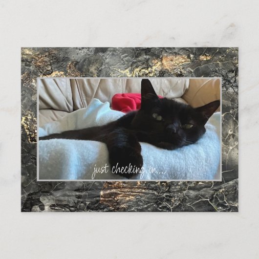 Einfach schwarz auf der Postkarte prüfen (Vorderseite)