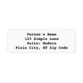 Einfach Schwarz auf weiße Adressenmarken