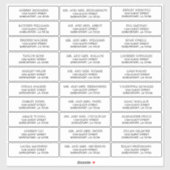 Einfach schwarz auf White Wedding Guest Address La Aufkleber (Blatt)