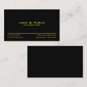 Einfach Schwarz Beruflich Visitenkarte (Vorne/Hinten)