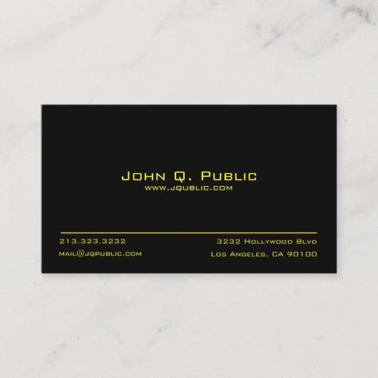 Einfach Schwarz Beruflich Visitenkarte (Vorderseite)