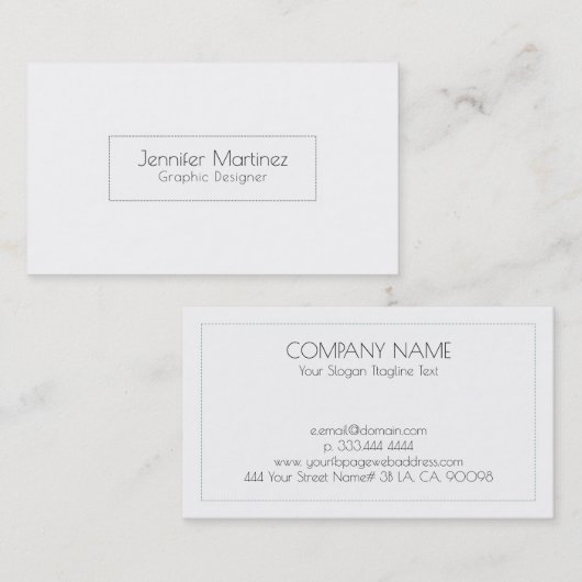 Einfach schwarz gepunkteter Rahmen Visitenkarte (Vorne/Hinten)