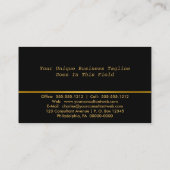 Einfach schwarz | Gold Beruflich Consulting Foto Visitenkarte (Rückseite)