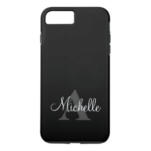 Einfach Schwarz Grau - Ihr Monogramm Personalisier Case-Mate iPhone Hülle