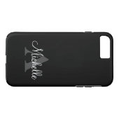 Einfach Schwarz Grau - Ihr Monogramm Personalisier Case-Mate iPhone Hülle (Rückseite (Horizontal))