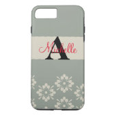 Einfach Schwarz Grau - Ihr Monogramm Personalisier Case-Mate iPhone Hülle (Rückseite)