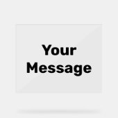 Einfach Schwarz Hinzufügen einer Message-Textvorla Acrylschild (Vorderseite)