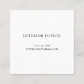 Einfach Schwarz Minimalistisch Quadratische Visitenkarte (Rückseite)