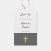 Einfach, schwarz mit einer Goldkreuz-Taufe Vielen Geschenkanhänger (Vorderseite)