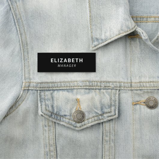 Einfach schwarz namensschild (Beispiel)