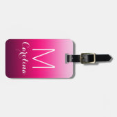 Einfach Schwarz-Rosa-Farbton Gepäckanhänger (Vorderseite horizontal)
