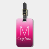 Einfach Schwarz-Rosa-Farbton Gepäckanhänger (Vorderseite vertikal)