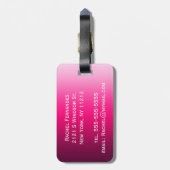 Einfach Schwarz-Rosa-Farbton Gepäckanhänger (Rückseite vertikal)