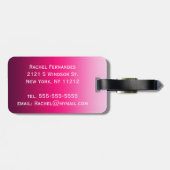Einfach Schwarz-Rosa-Farbton Gepäckanhänger (Rückseite horizontal)