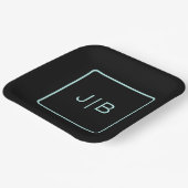 Einfach schwarz und aquamarin anpassbar pappteller (Gewinkelt)