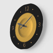 Einfach schwarz und gelb Gold> Wall-Uhr Große Wanduhr (Winkel)