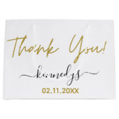 Einfach Schwarz und Gold Vielen Dank Individuelle Große Geschenktüte (Vorderseite)