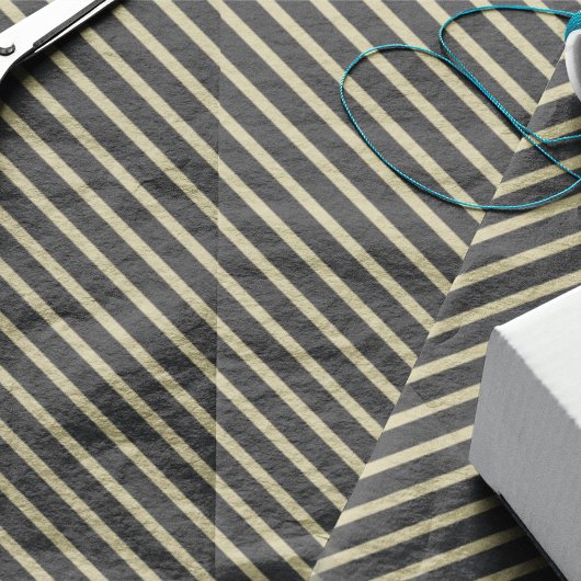 Einfach schwarz und goldgestreift seidenpapier