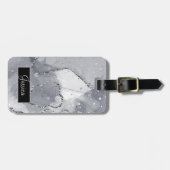 Einfach Schwarz und Silber Gepäckanhänger (Vorderseite horizontal)