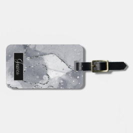 Einfach Schwarz und Silber Gepäckanhänger