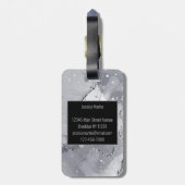 Einfach Schwarz und Silber Gepäckanhänger (Rückseite vertikal)