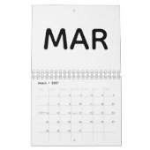 Einfach Schwarz und Weiß 2026 Kalender (Mär 2027)