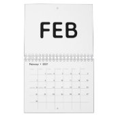 Einfach Schwarz und Weiß 2026 Kalender (Feb 2027)