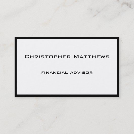 Einfach Schwarz und Weiß Beruflich Visitenkarte (Vorderseite)